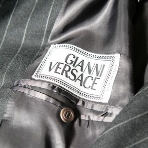 Long Versace Pinstripe Trench